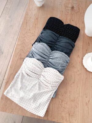 【有pad之選】心型領口波點連PAD背心套裝 Polka Dot Bra Top Set (Top/ Skirt可分開購買)
