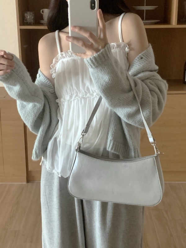 一件95折 | 兩件88折系列♡超高查詢度！氣質爆燈紗紗吊帶背心 Cloudy Layered Tank Top
