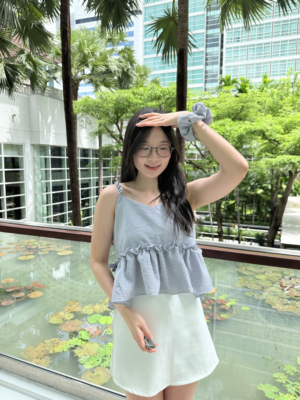 【泰國親身搜羅款式】店主推!細格紋夏日感吊帶背心 (連髮圈)