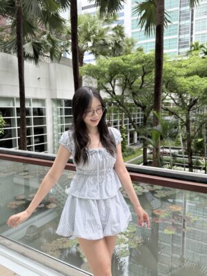 【泰國親身搜羅款式】藍白直間棉麻Blouse