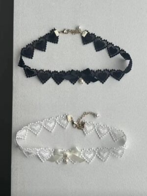 【五月NEW IN】Heart Ribbon Lace Choker
