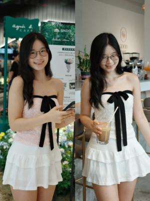 【五月NEW IN】店主大推✨Soft Lace暗花蝴蝶結抹胸上衣 Soft Lace Tube Top