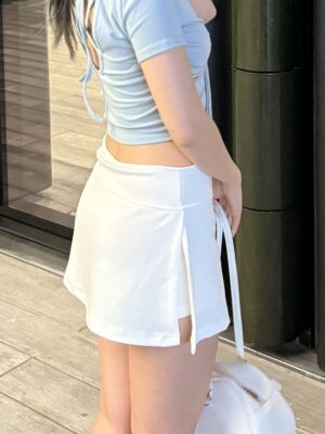 滑捋捋側開衩修身短裙褲 Smooth Tennis Mini Skirt