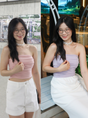 小胸好物~放大效果!高質連防滑膠帶抹胸背心 Pastel Padded Tube Top