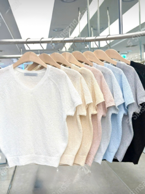 【26 Work Collection】糖果色圈圈V領上衣 Pastel Candy V-Neck Top