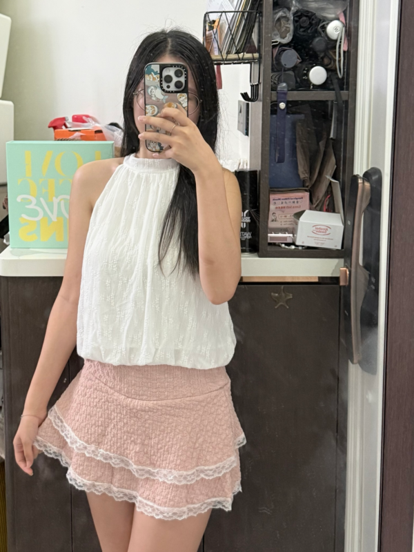 一件95折 | 兩件88折系列♡🇹🇭Sofy Lace 直角肩綁帶泡泡上衣