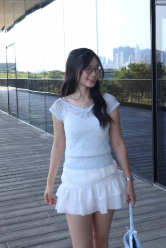 🇰🇷粒粒針織上衣 (連頸帶) Soft Sheer Knit Top