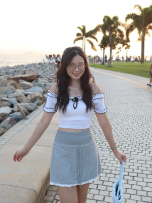 【七月NEW IN】🇰🇷法式迷你蝴蝶結拼色Crop Tee