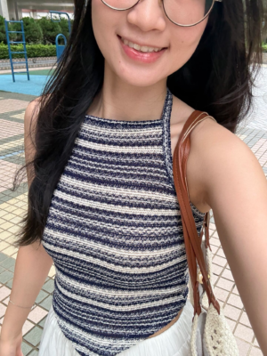 【八月NEW IN】藍白倒三角針織背心 Marine Striped Knit Tank