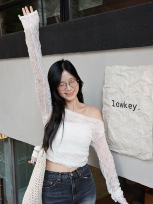 【九月🍂NEW IN】限量白色最後一套！🇰🇷 店主自留~Sofy Lace Crop Tee Set