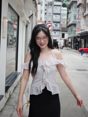 【九月NEW IN】🇰🇷荷葉邊一字肩顯瘦上衣 Ruffle Off-Shoulder Top